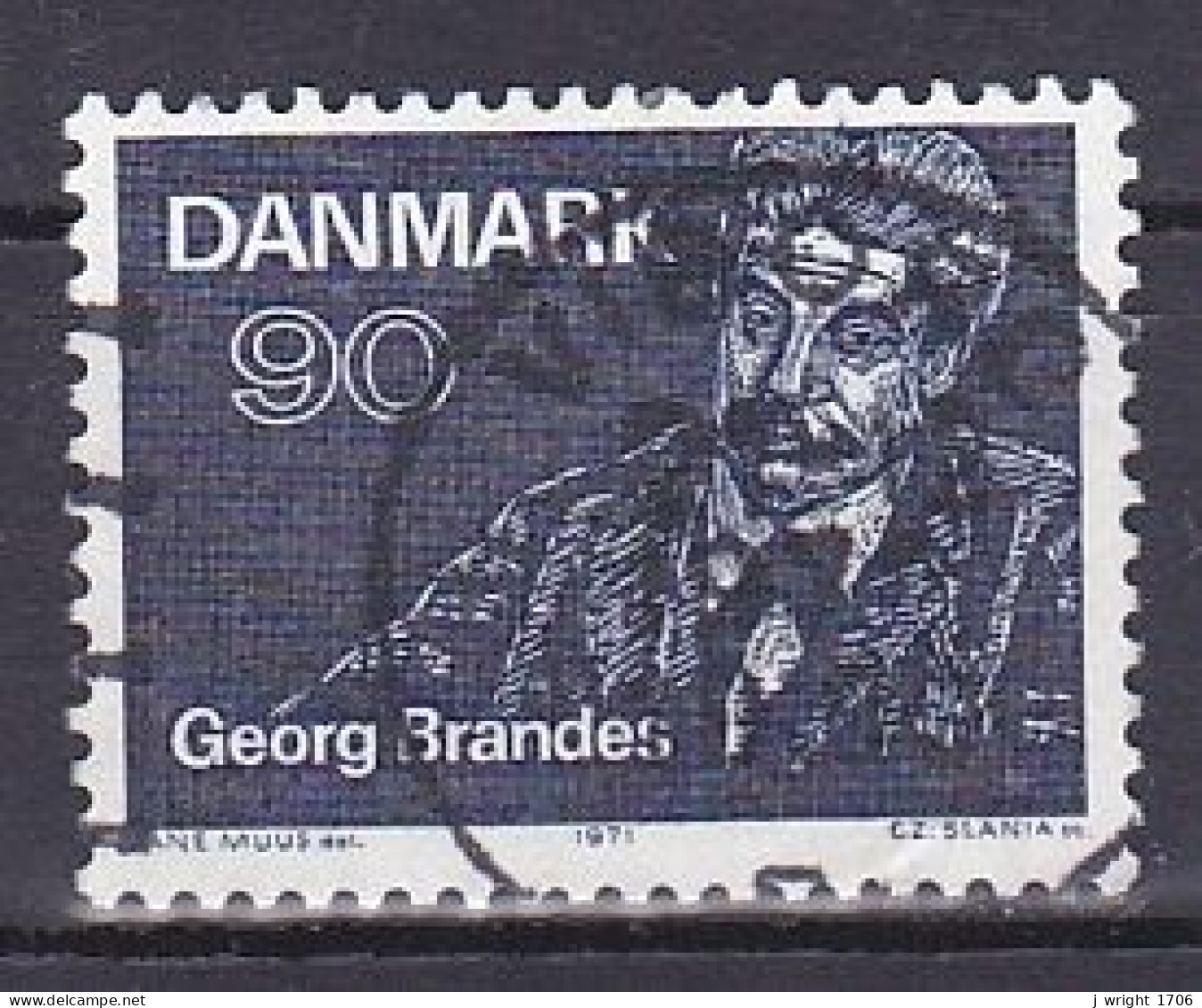 Denmark, 1971, Georg Brandes First Lectures Centenary, 90ø, USED - Gebruikt