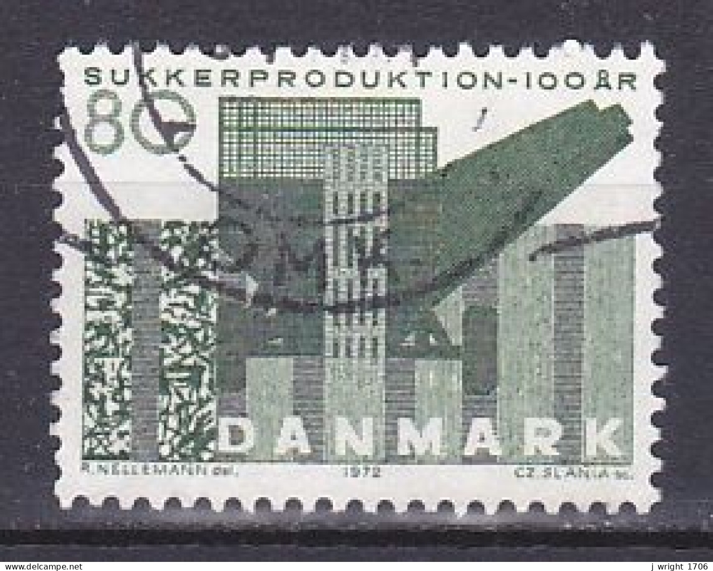 Denmark, 1972, Sugar Production Centenary, 80ø, USED - Usado