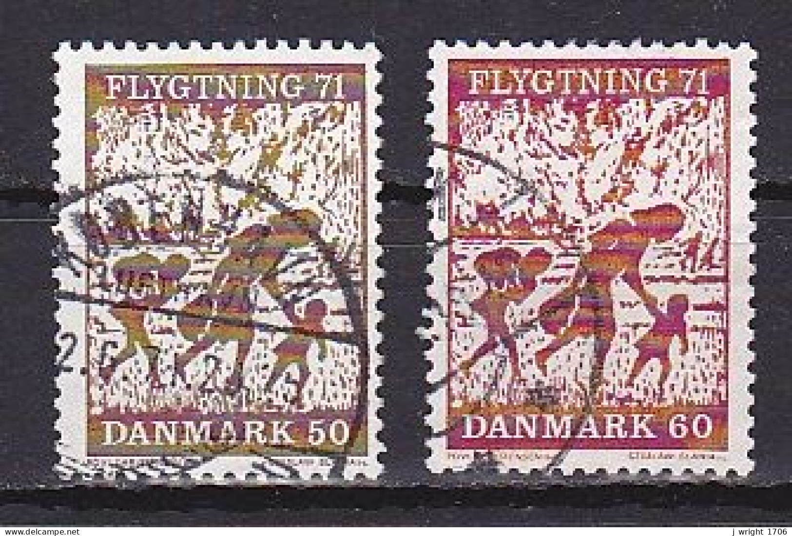 Denmark, 1971, Refugees 71 Fund, Set, USED - Usado