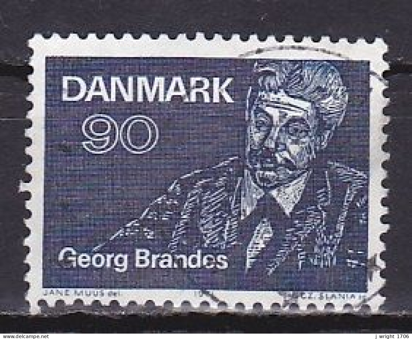 Denmark, 1971, Georg Brandes First Lectures Centenary, 90ø, USED - Gebraucht