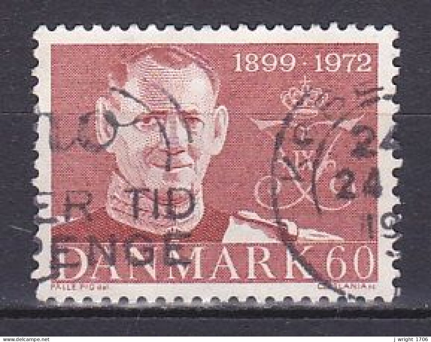 Denmark, 1972, King Frederik IX Memoriam, 60ø, USED - Gebraucht