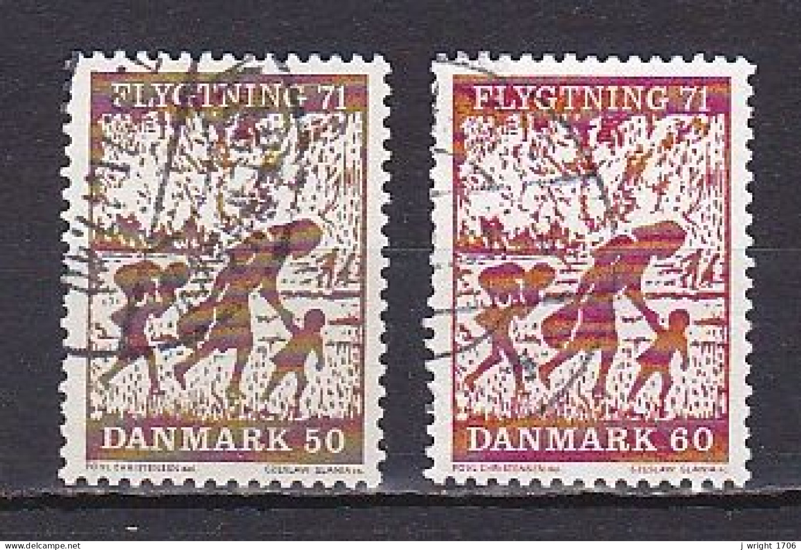 Denmark, 1971, Refugees 71 Fund, Set, USED - Usado