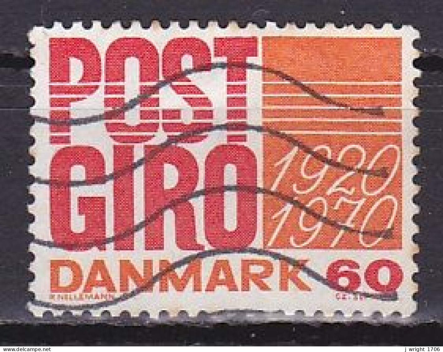 Denmark, 1970, Postal Giro Service 50th Anniv, 60ø, USED - Gebraucht