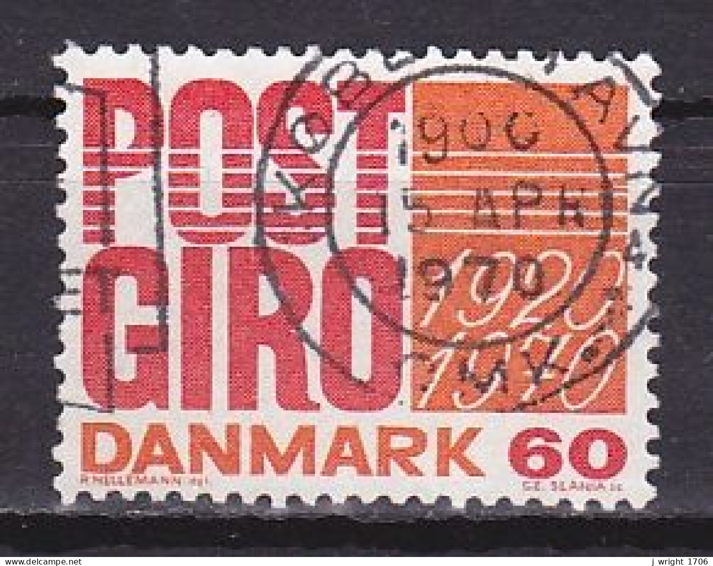 Denmark, 1970, Postal Giro Service 50th Anniv, 60ø, USED - Usati