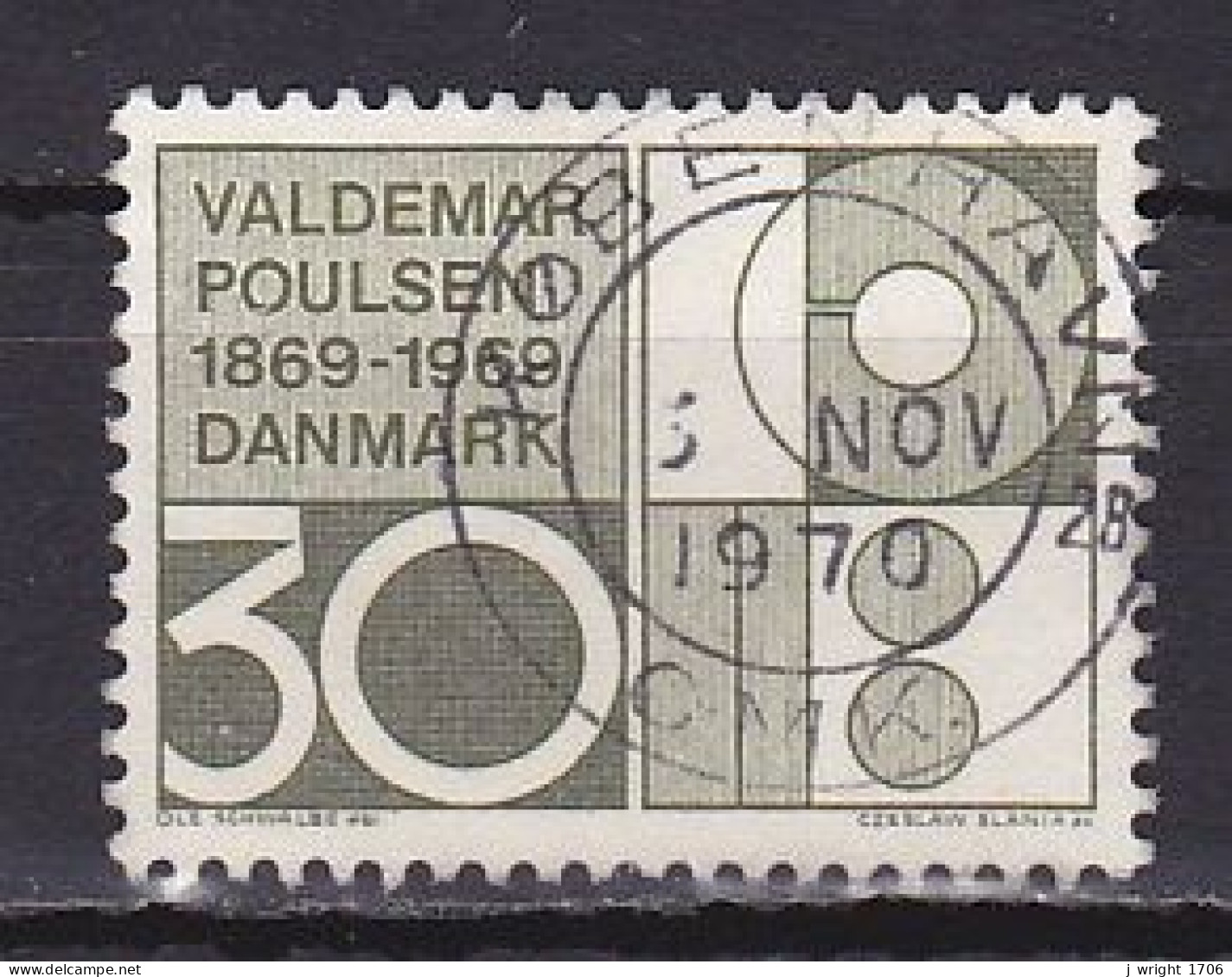 Denmark, 1969, Valdemar Poulsen, 30ø, USED - Gebraucht