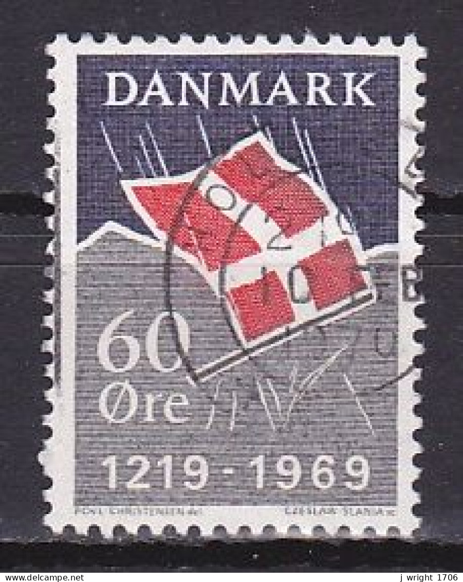 Denmark, 1969, Danish Flag 750th Anniv, 60ø, USED - Used Stamps