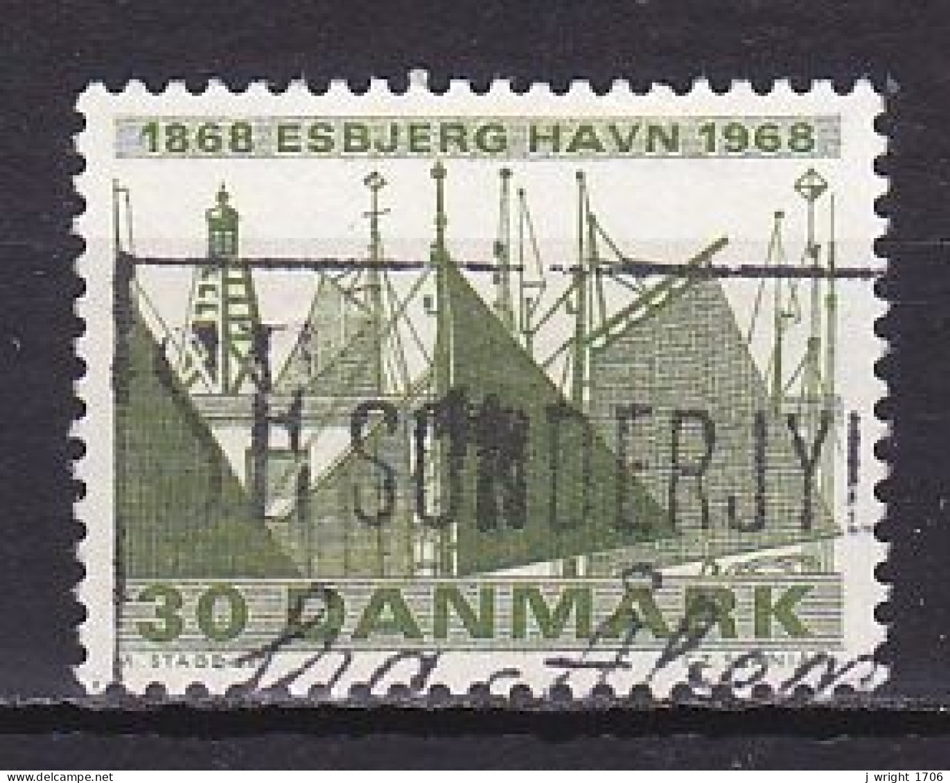 Denmark, 1968, Esbjerg Harbour Centenary, 30ø, USED - Usado