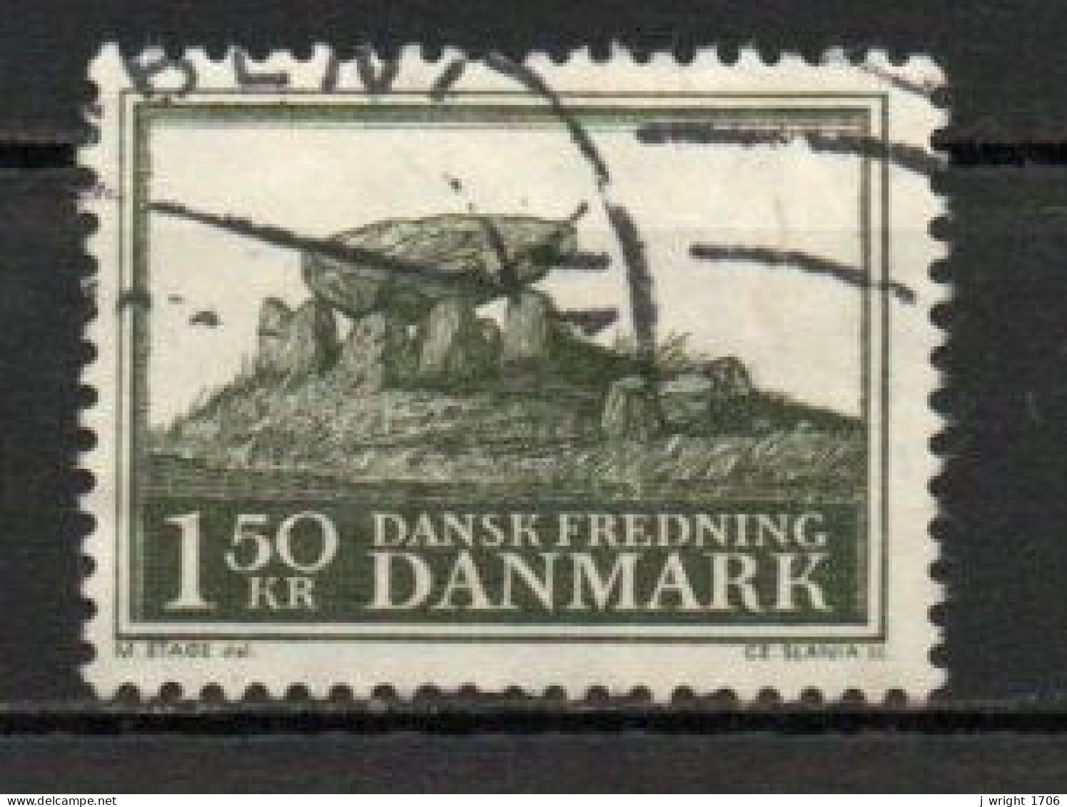 Denmark, 1966, Natural Preservation/Dolmen Grave Jutland, 1.50kr, USED - Used Stamps