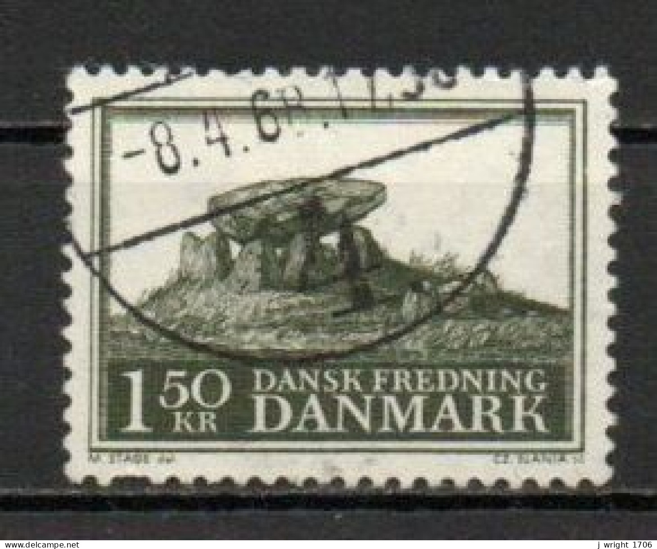 Denmark, 1966, Natural Preservation/Dolmen Grave Jutland, 1.50kr, USED - Usati