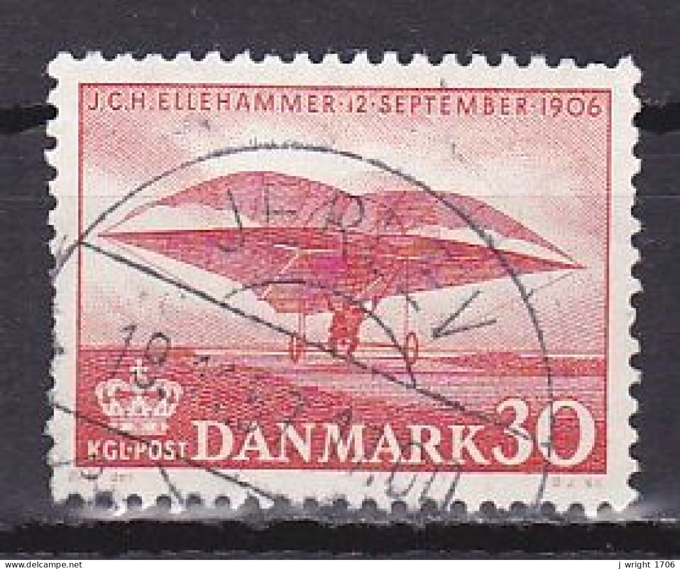 Denmark, 1956, J. C. H. Ellehammer First Flight 50th Anniv, 30ø, USED - Oblitérés