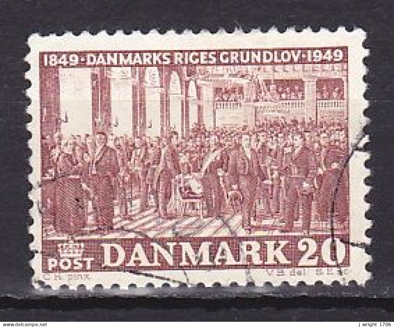 Denmark, 1949, Danish Constitution Centenary, 20ø, USED - Gebruikt