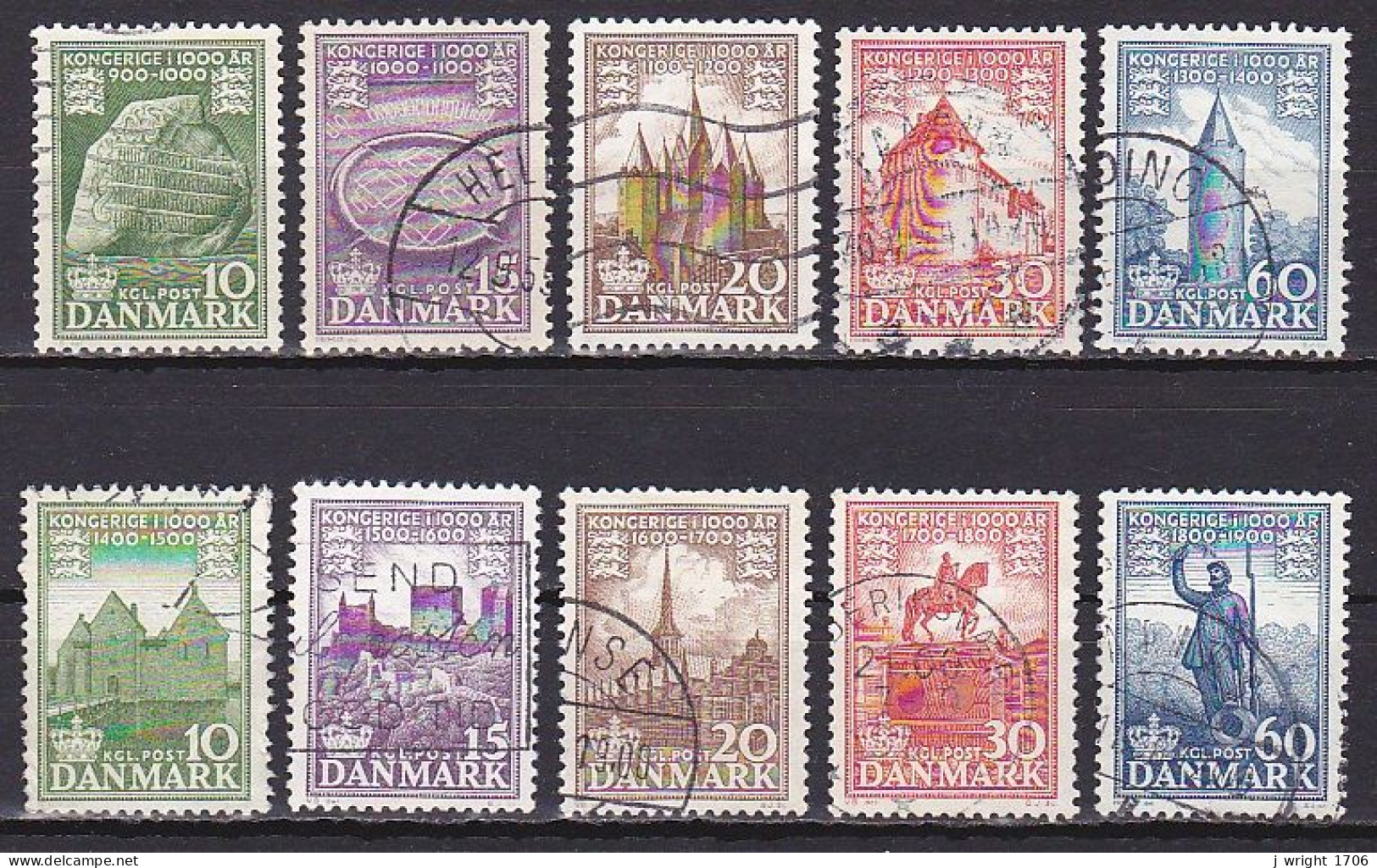 Denmark, 1953-56, Danish Kingdom 1000th Anniv, Set, USED - Gebraucht