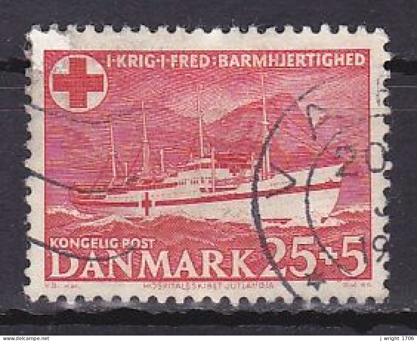 Denmark, 1951, Red Cross, 25ø + 5ø, USED - Gebraucht