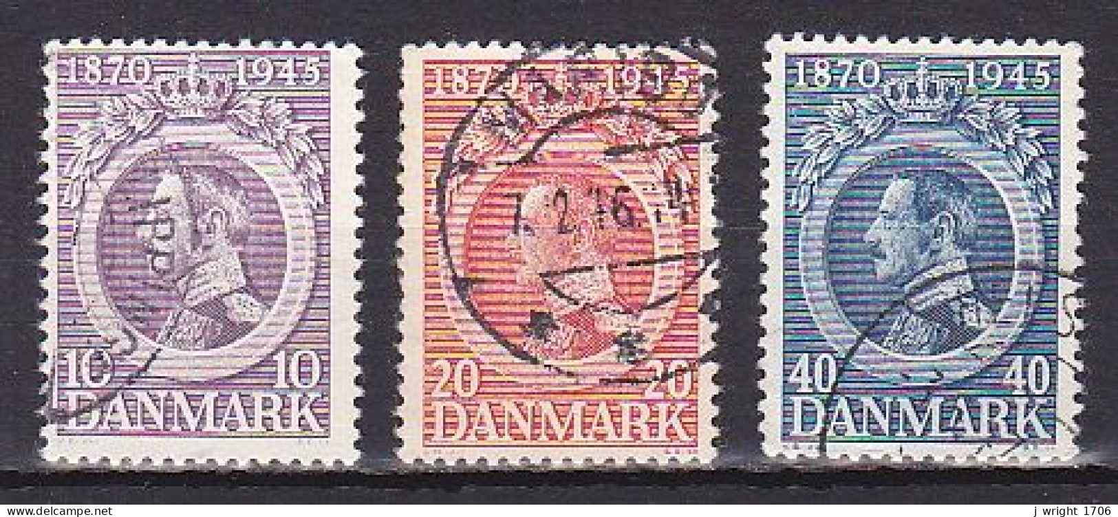 Denmark, 1945, King Christian X 75th Birthday, Set, USED - Gebraucht