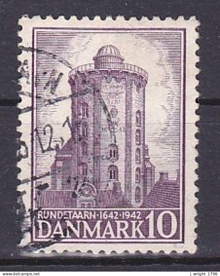 Denmark, 1942, Round Tower 300th Anniv. 10ø, USED - Gebraucht