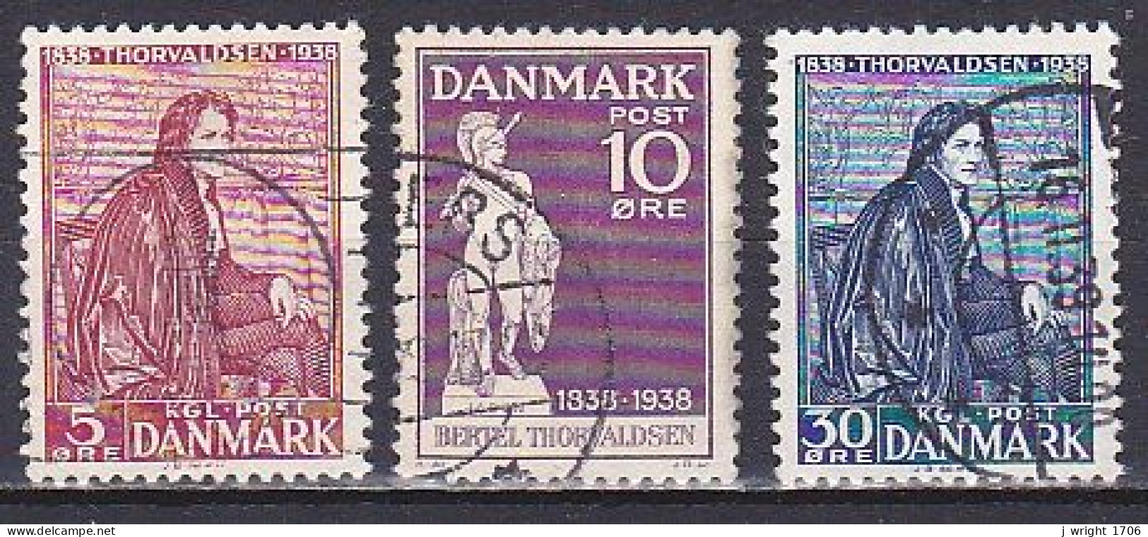 Denmark, 1938, Bertal Thorvaldsen, Set, USED - Gebraucht