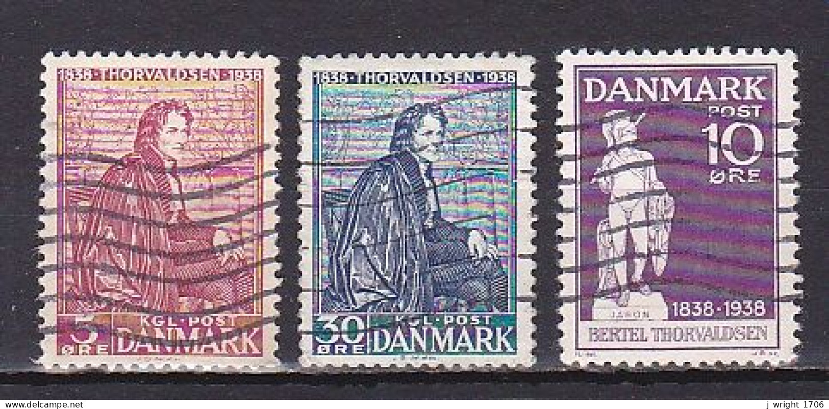 Denmark, 1938, Bertal Thorvaldsen, Set, USED - Oblitérés