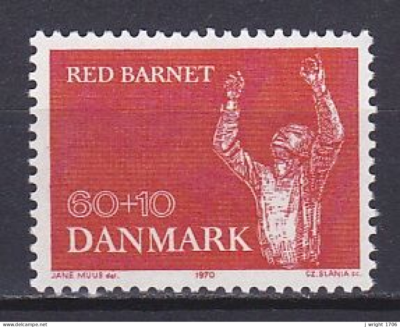 Denmark, 1970, Save The Children Fund 25th Anniv, 60ø + 10ø, MHN - Nuovi