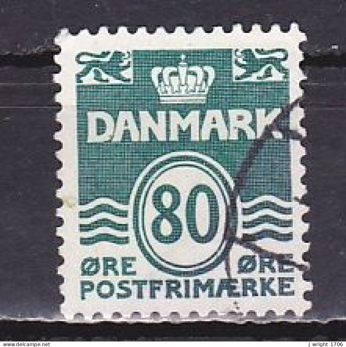 Denmark, 1979, Numeral & Wave Lines, 80ø, USED - Used Stamps