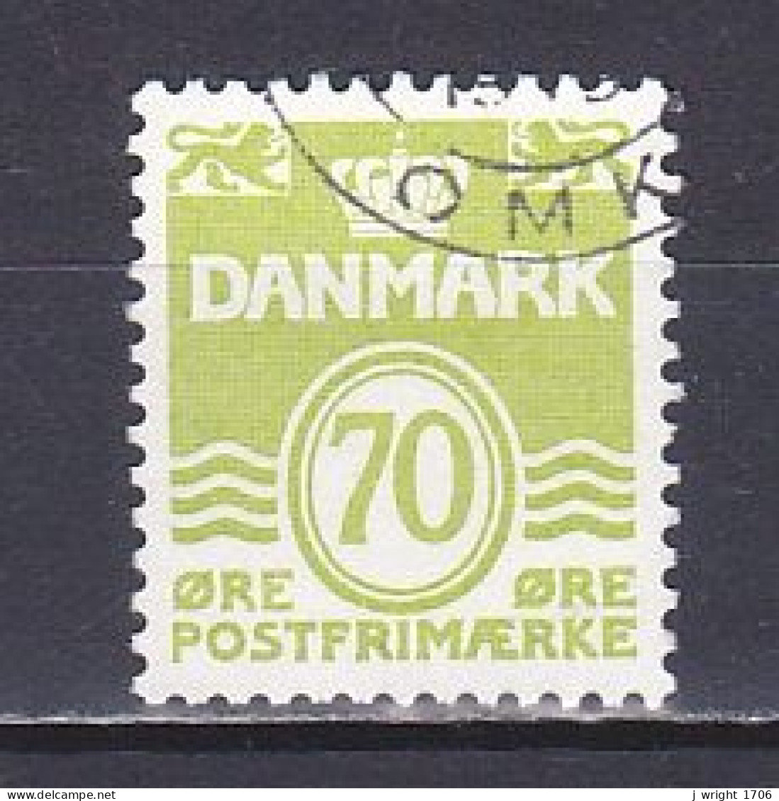 Denmark, 1977, Numeral & Wave Lines, 70ø, USED - Gebruikt