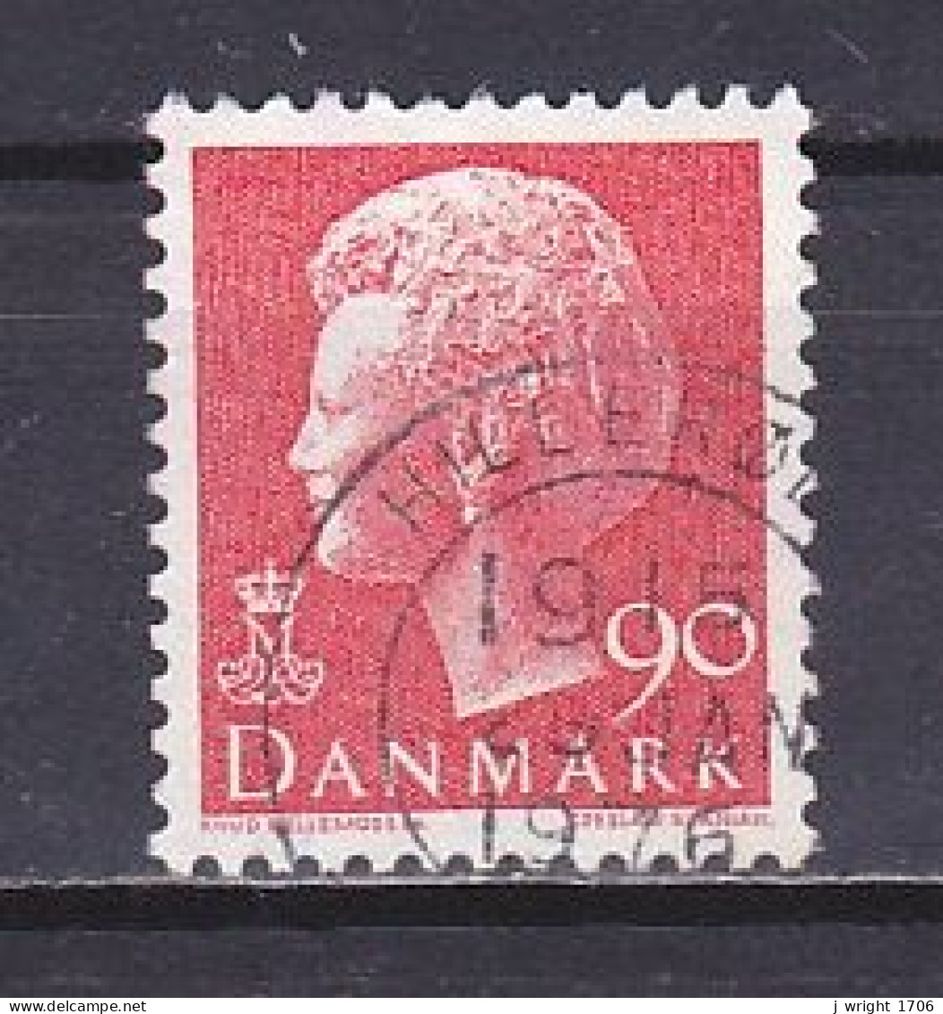 Denmark, 1974, Queen Margrethe II/Ordinary Paper, 90ø/Red, USED - Used Stamps