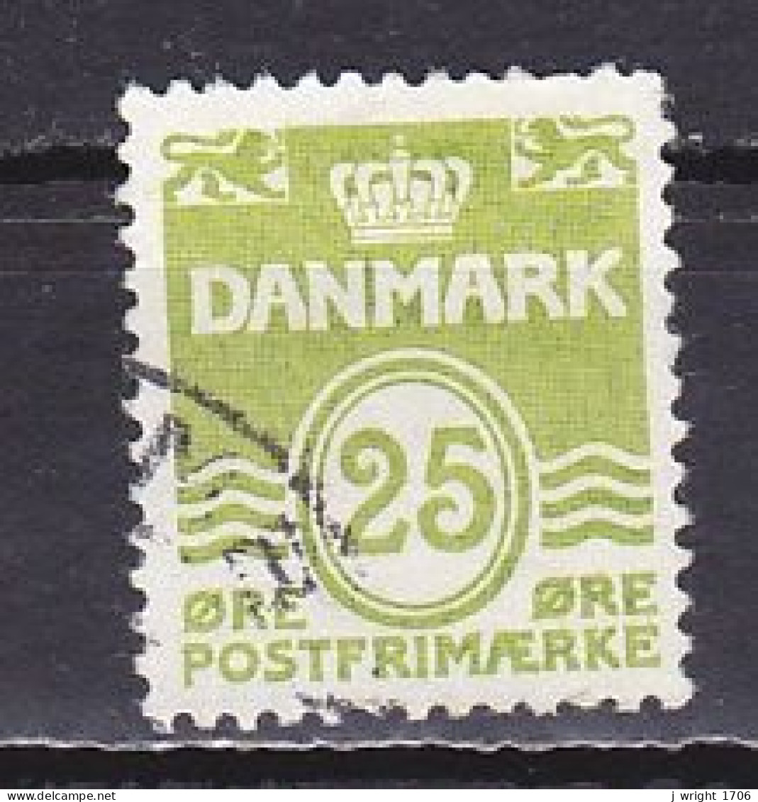 Denmark, 1965, Numeral & Wave Lines, 25ø, USED - Usati