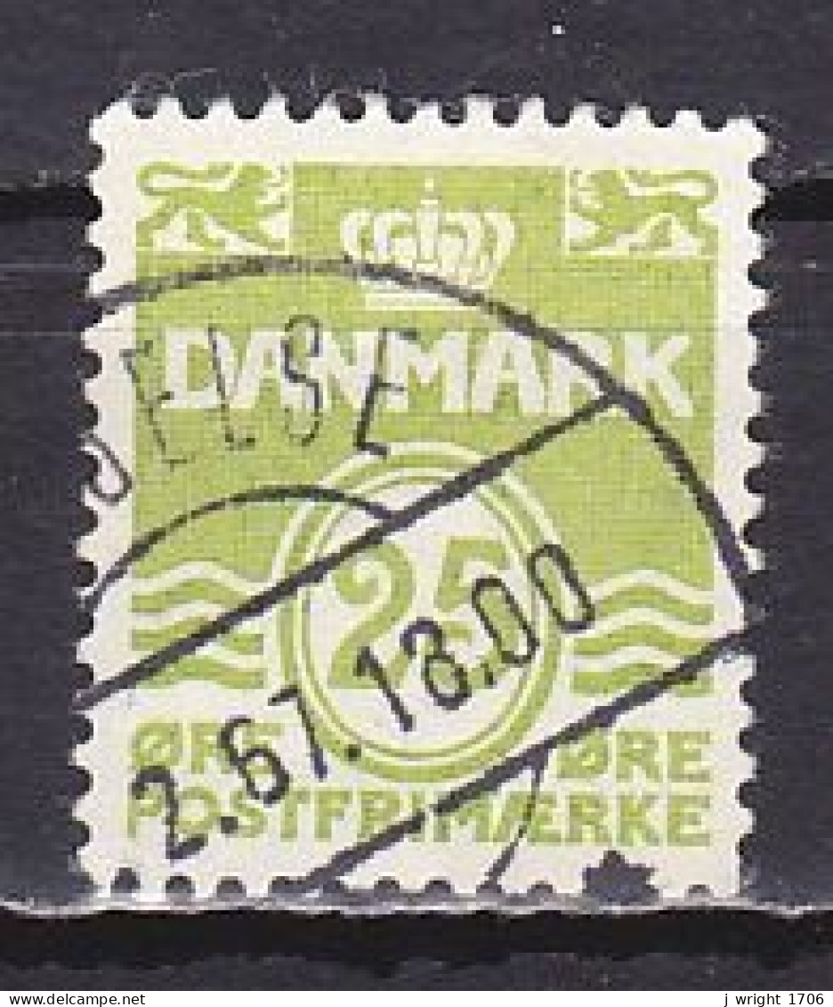 Denmark, 1965, Numeral & Wave Lines, 25ø, USED - Usado