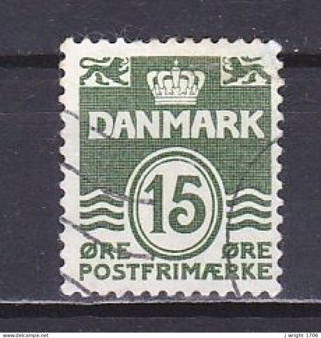 Denmark, 1963, Numeral & Wave Lines, 15ø, USED - Usado