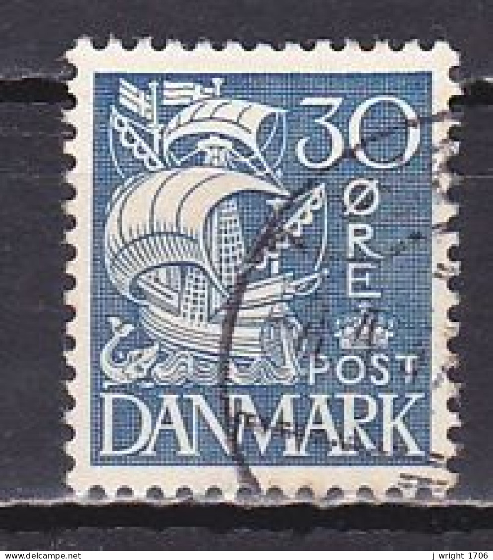 Denmark, 1934, Caraval/Hatched Background, 30ø/Blue, USED - Oblitérés