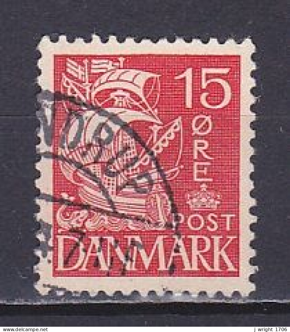 Denmark, 1933, Caraval/Hatched Background, 15ø, USED - Gebraucht