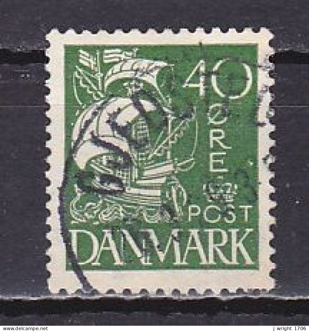 Denmark, 1927, Caravel/Solid Background, 40ø, USED - Oblitérés