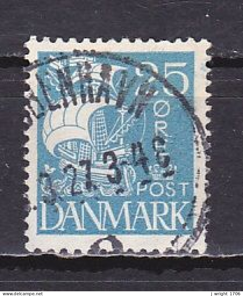 Denmark, 1927, Caravel/Solid Background, 25ø, USED - Gebruikt