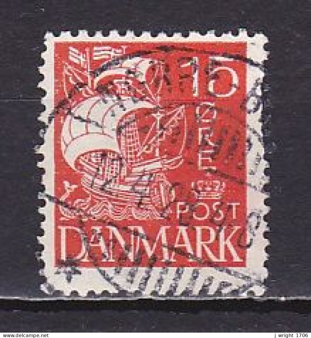 Denmark, 1927, Caravel/Solid Background, 15ø, USED - Gebraucht