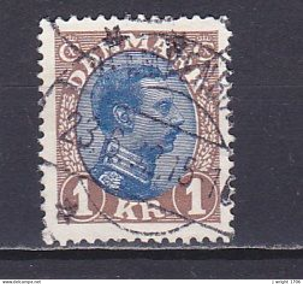 Denmark, 1922, King Christian X, 1kr, USED - Gebruikt