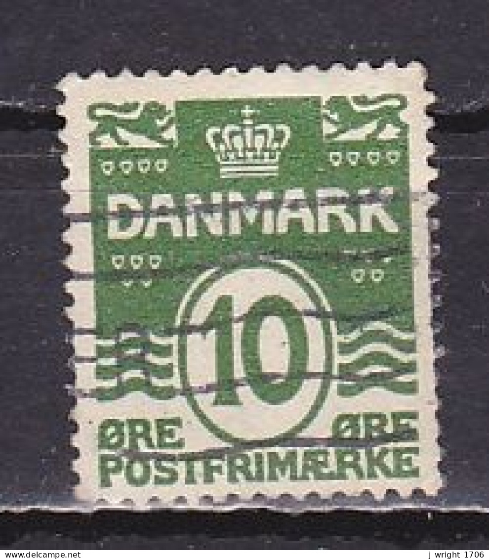 Denmark, 1921, Numeral & Wave Lines, 10ø, USED - Gebruikt