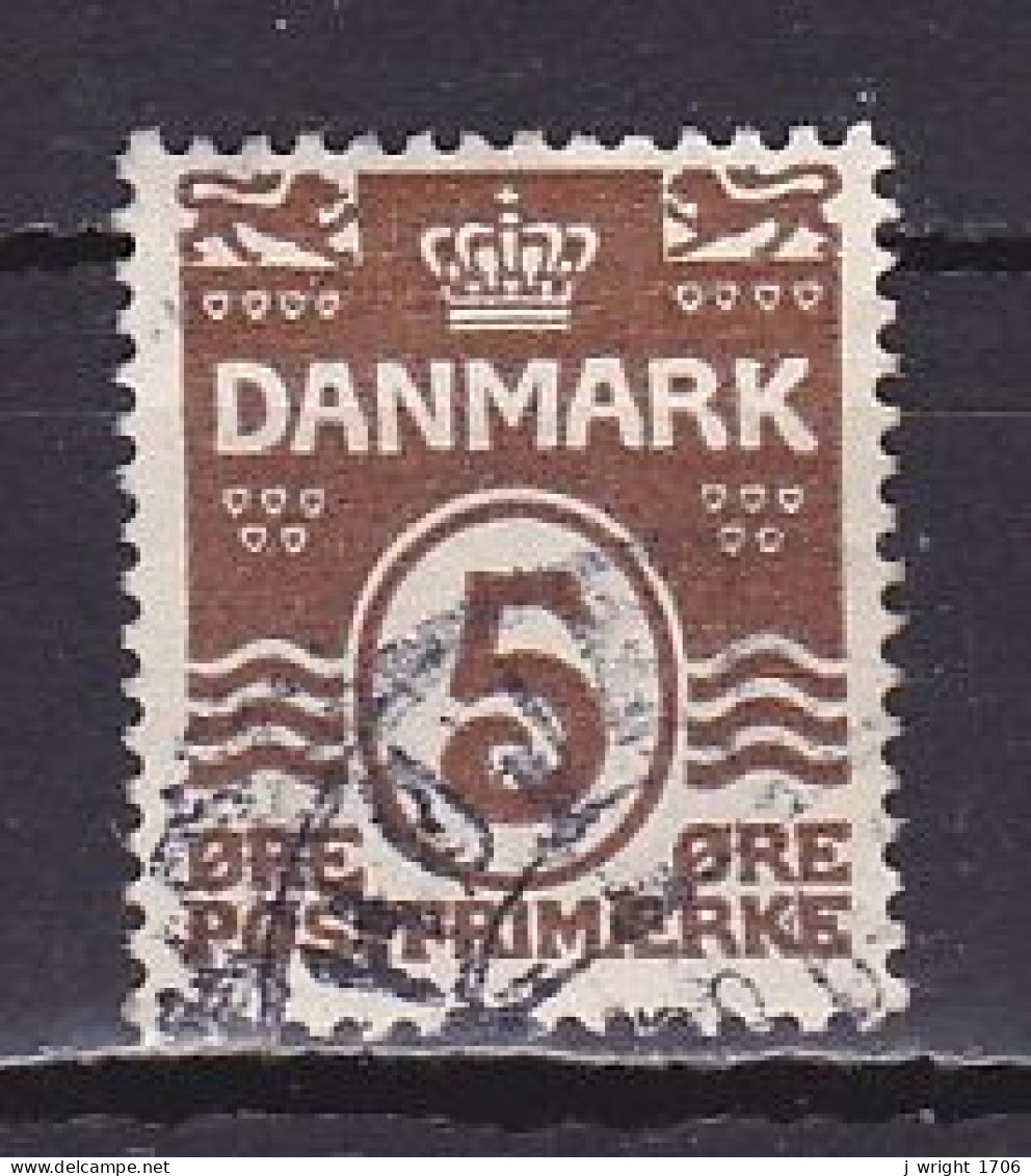 Denmark, 1921, Numeral & Wave Lines, 5ø, USED - Gebruikt