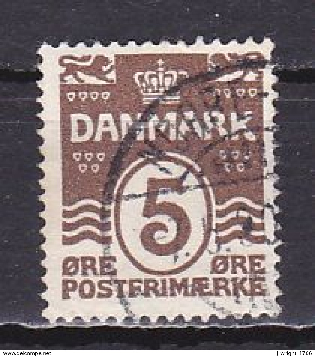 Denmark, 1921, Numeral & Wave Lines, 5ø, USED - Gebruikt