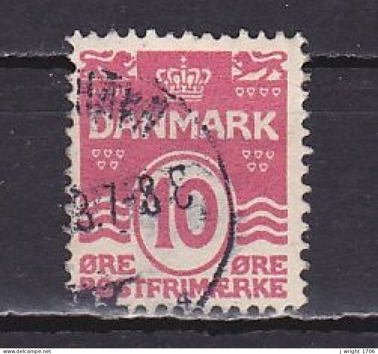 Denmark, 1912, Numeral & Wave Lines, 10ø, USED - Usado