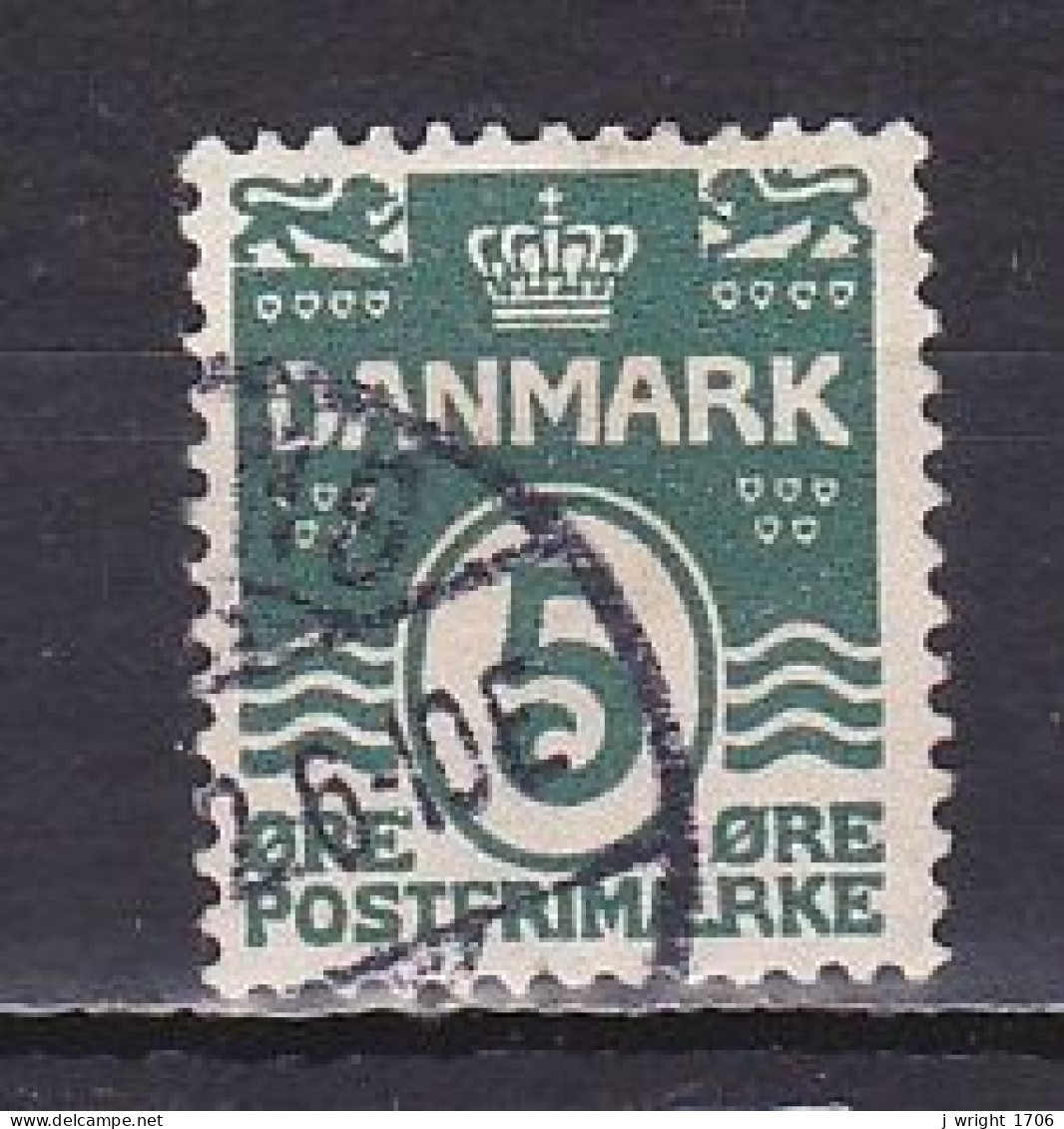 Denmark, 1912, Numeral & Wave Lines, 5ø, USED - Usado