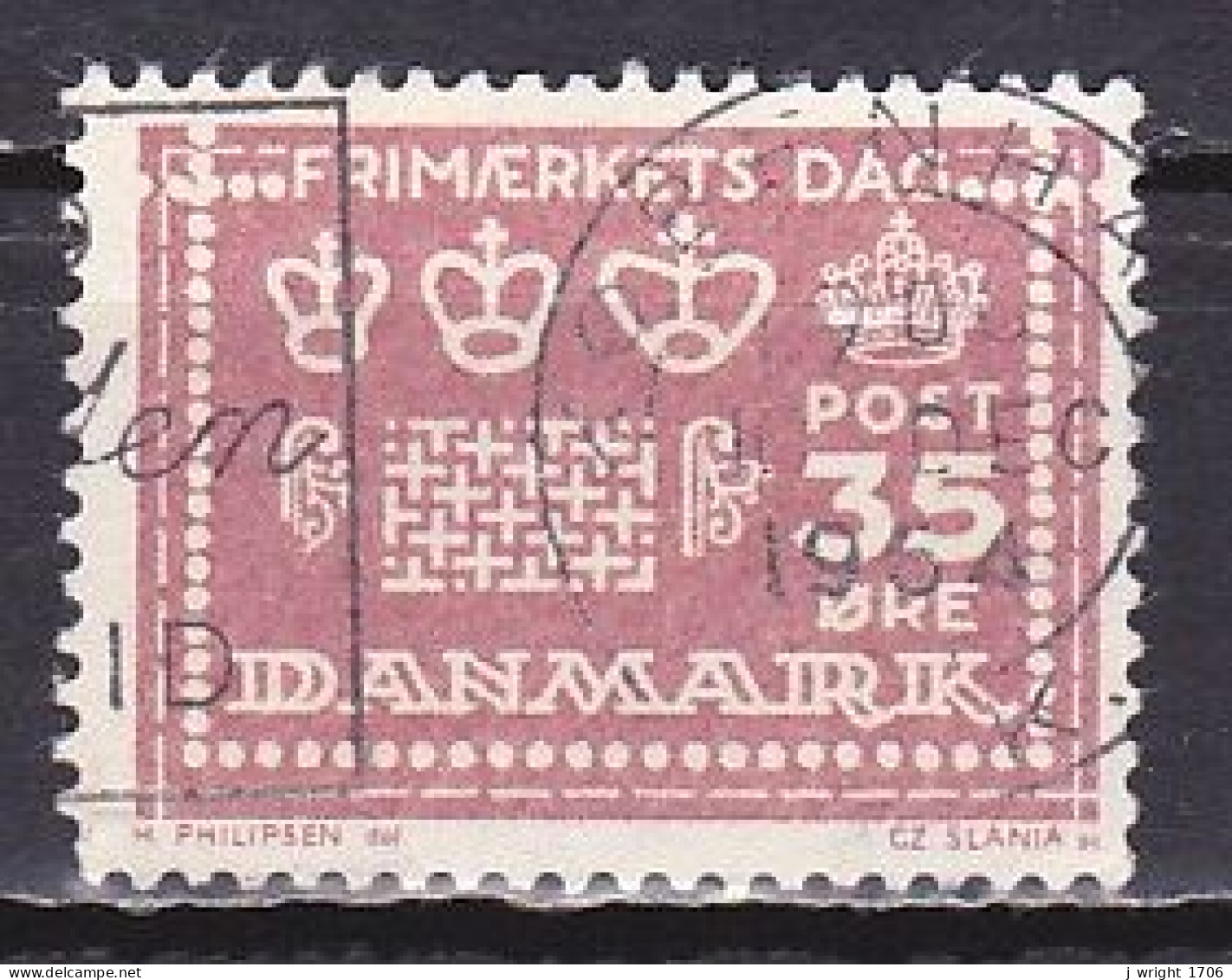 Denmark, 1964, Stamp Day 25th Anniv, 35ø, USED - Usado