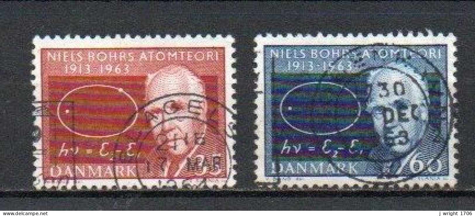 Denmark, 1963, Bohr's Atomic Theory 50th Anniv, Set, USED - Gebraucht