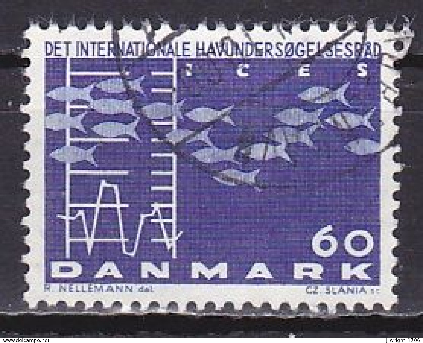 Denmark, 1964, Exploration Of The Sea Conf, 60ø, USED - Used Stamps