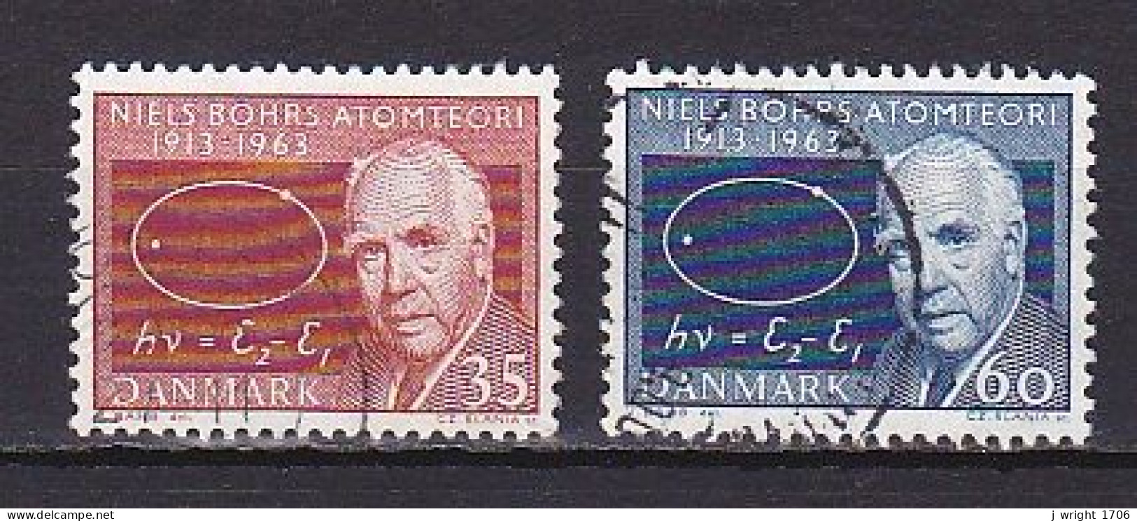 Denmark, 1963, Bohr's Atomic Theory 50th Anniv, Set, USED - Usati