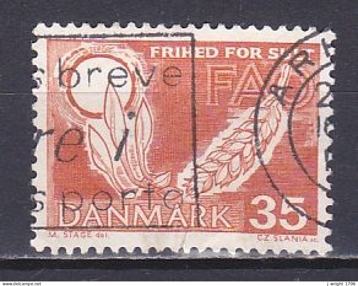 Denmark, 1963, Freedom From Hunger, 35ø, USED - Oblitérés