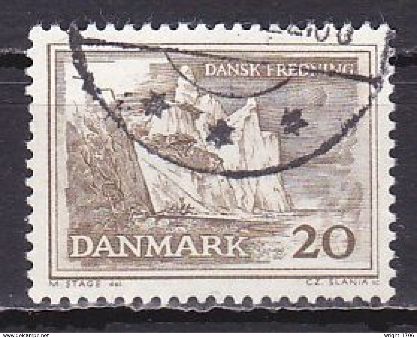 Denmark, 1962, Natural Preservation/Møn Cliffs, 20ø, USED - Gebraucht