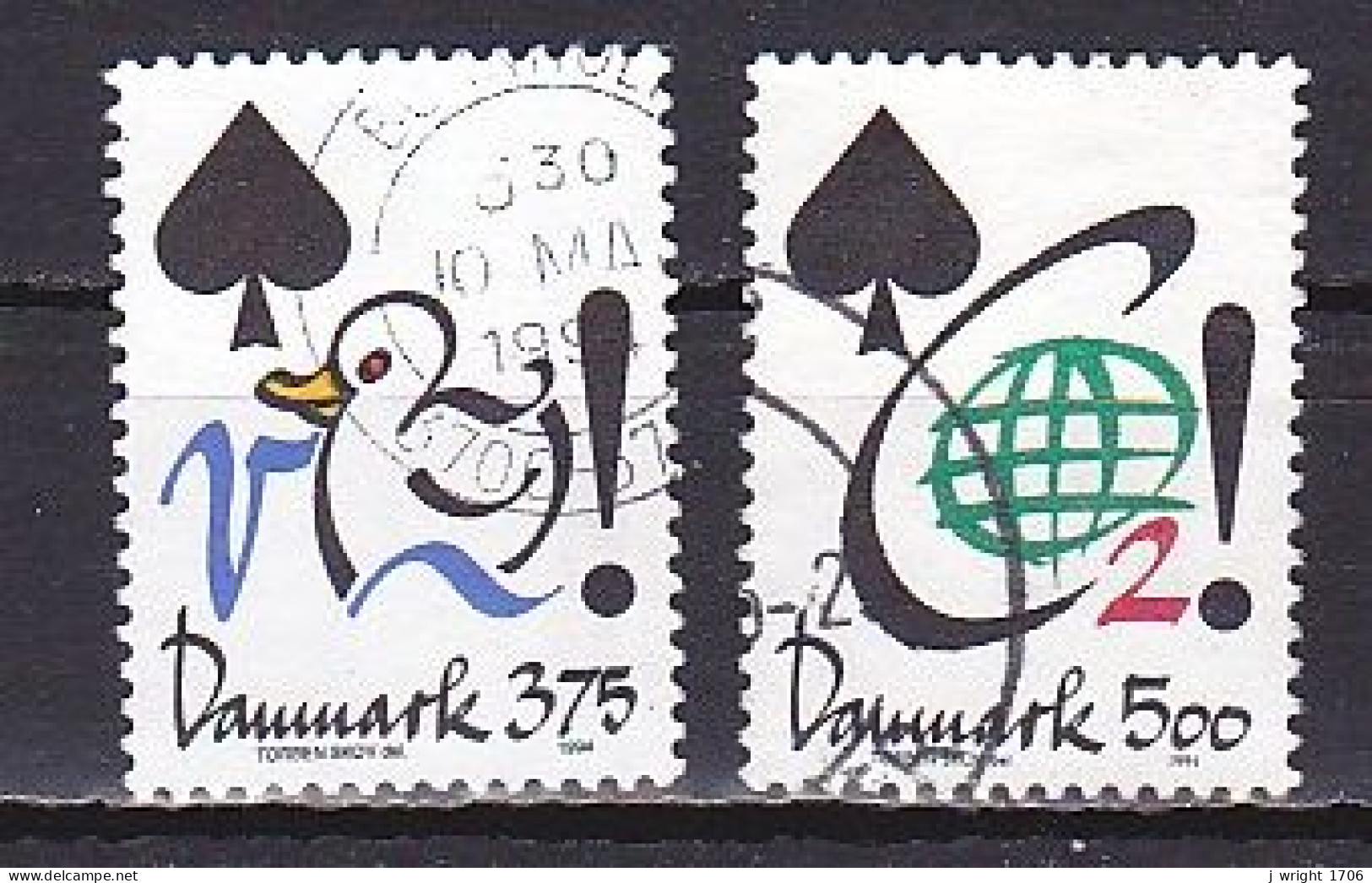 Denmark, 1994, Save Water & Energy Campaigns, Set, USED - Used Stamps