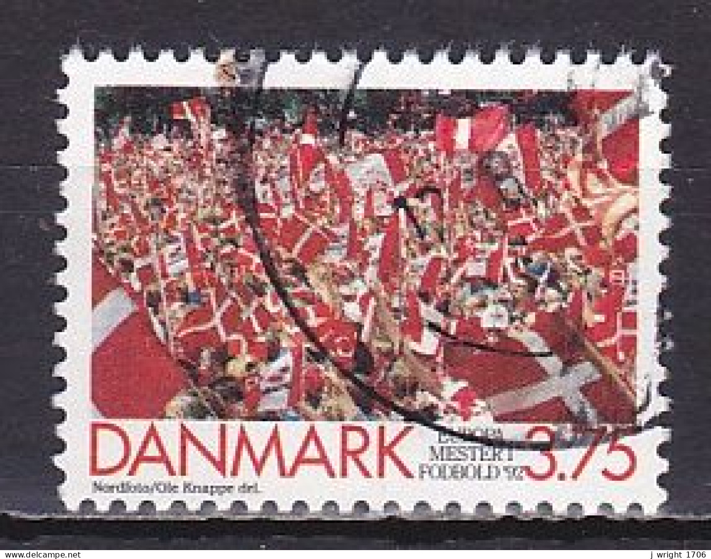 Denmark, 1992, Demark European Football Champions, 3.75kr, USED - Used Stamps