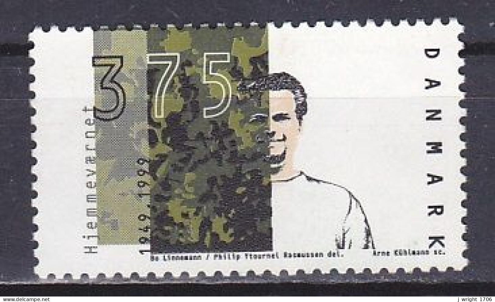 Denmark, 1999, Home Guard 50th Anniv, 3.75kr, USED - Gebruikt