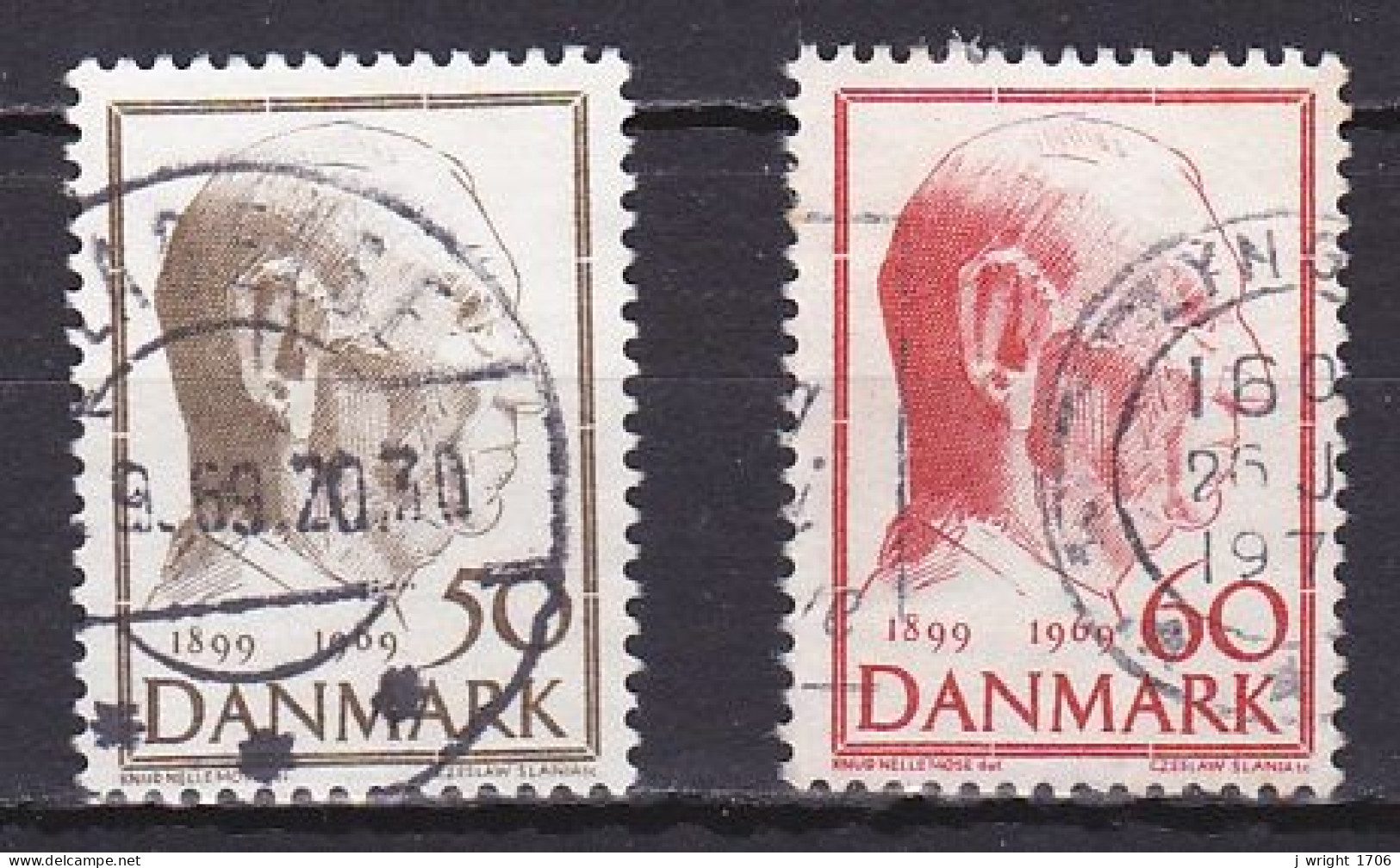 Denmark, 1969, King Frederik IX 70th Birthday, Set, USED - Gebruikt