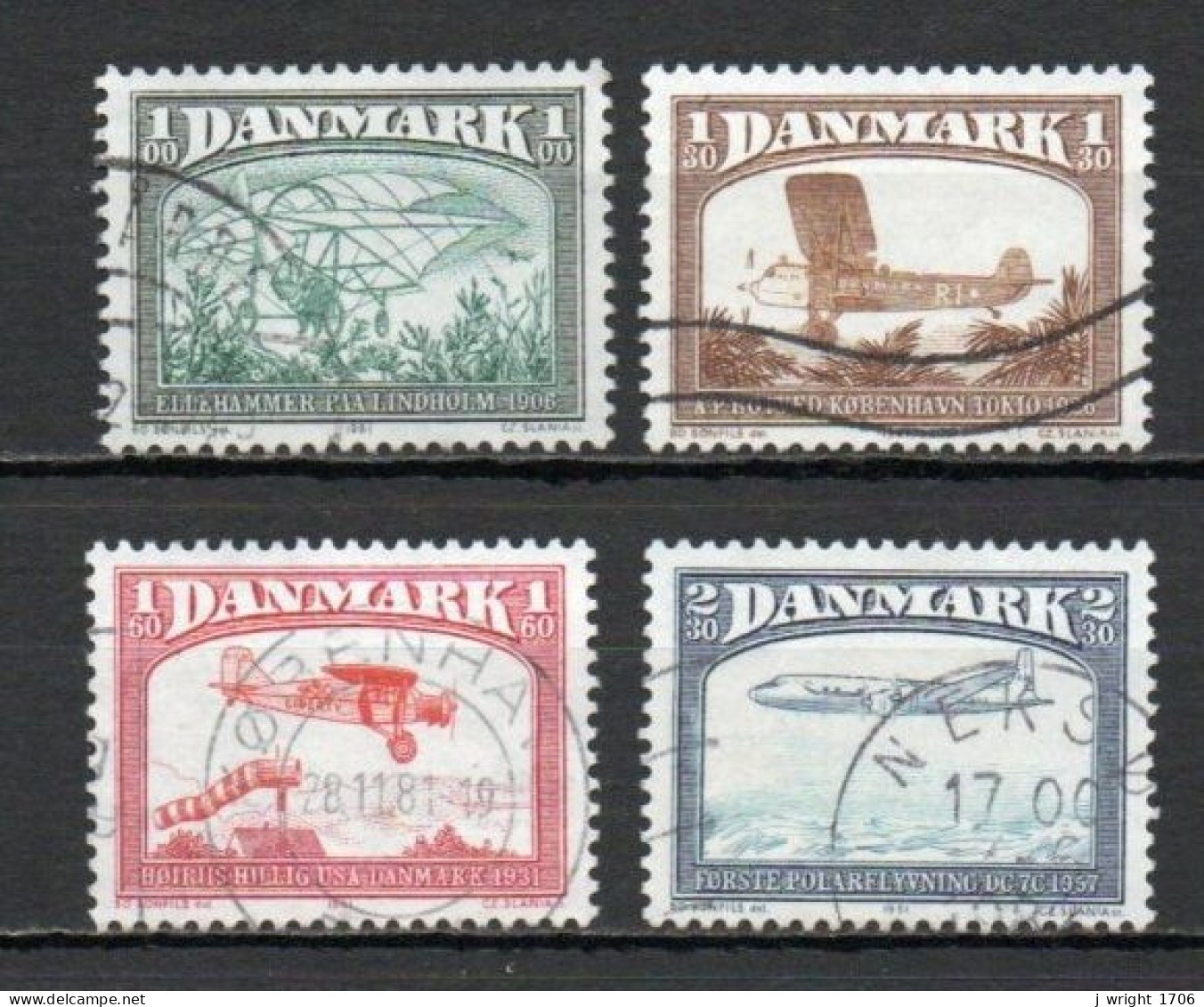 Denmark, 1981, Aviation History, Set, USED - Oblitérés